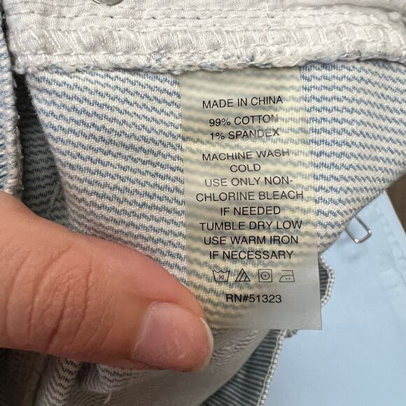 Vince Camuto Blue and White Pinstripe Denim Mini Skirt Size 6 - Picture 5 of 5